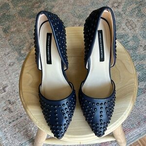French connection navy pumps with size 7.5 vegan leather